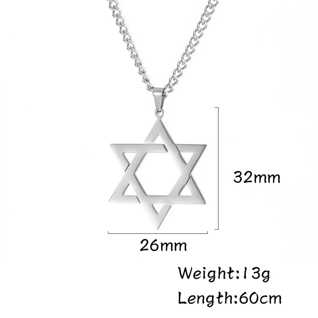Star of David Pendant Necklace – Unisex Stainless Steel Jewish Symbol Jewelry - Image 6