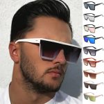 Fashion Conjoined Large Frame Sunglasses – Vintage Oversized UV400 Shades for Men & Women