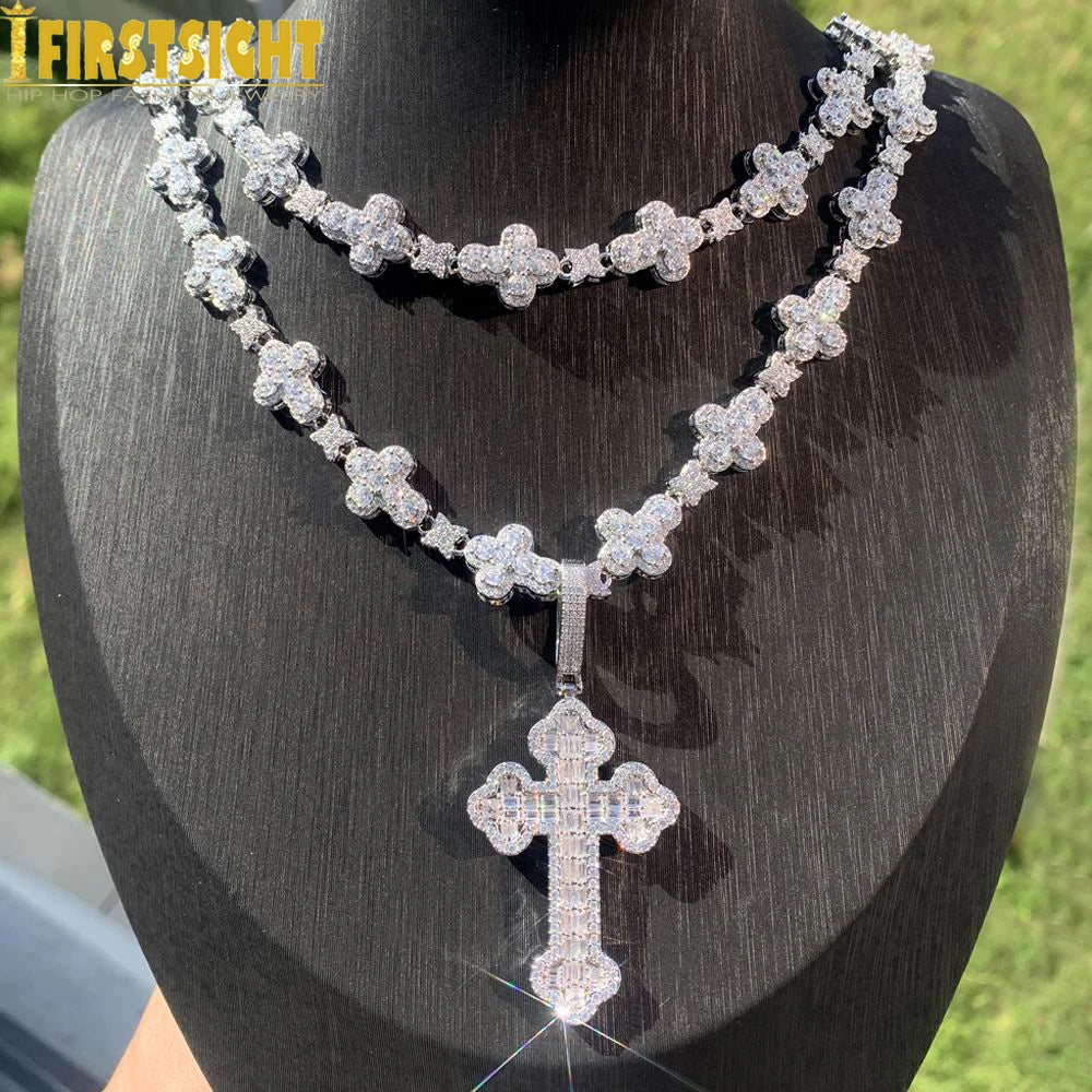 New Iced Out Cross Necklace for Men & Women - Image 3