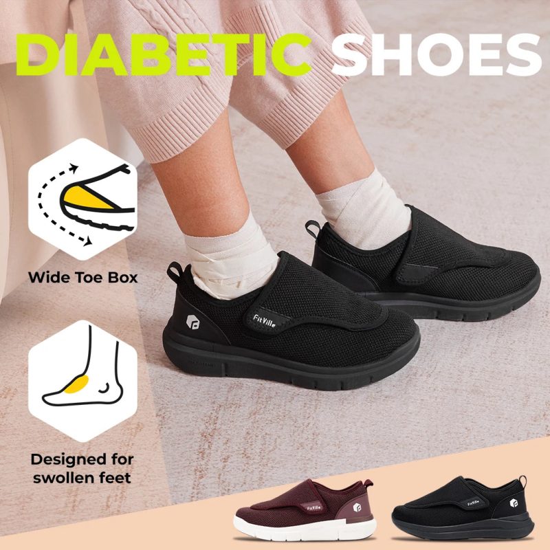 FitVille Extra Wide Women’s Diabetic Walking Shoes – Adjustable Orthopedic Shoes for Elderly & Swollen Feet - Image 3