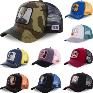 Dragon Ball Goku & Buu Embroidered Cap – Adjustable Trucker Mesh Hat for Men