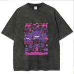 Vintage Washed Genggui Anime T-Shirt – Oversized Hip-Hop Y2K Tee for Men & Women