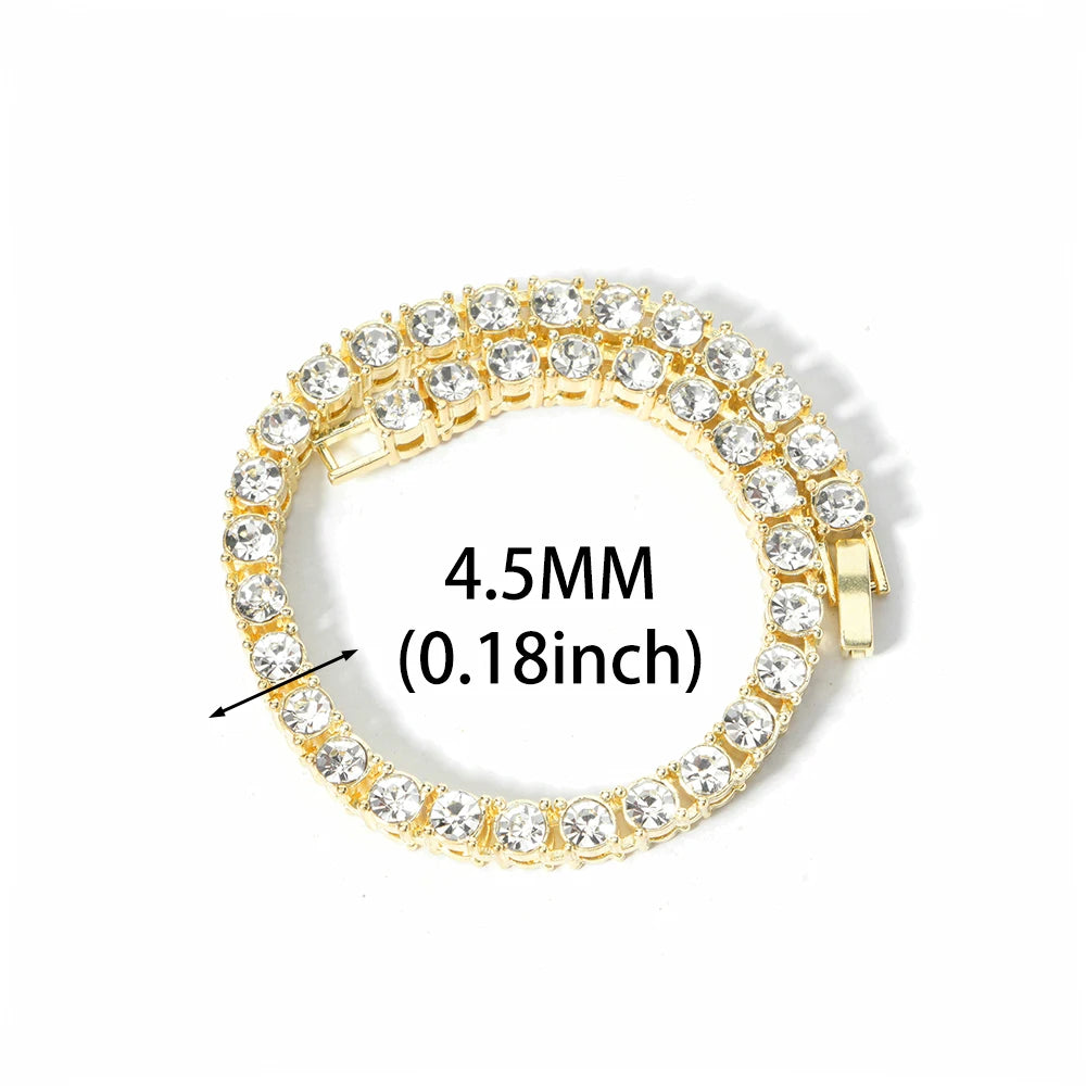 Classical 4MM Tennis Chain Iced Out Bracelet Necklace - Image 2