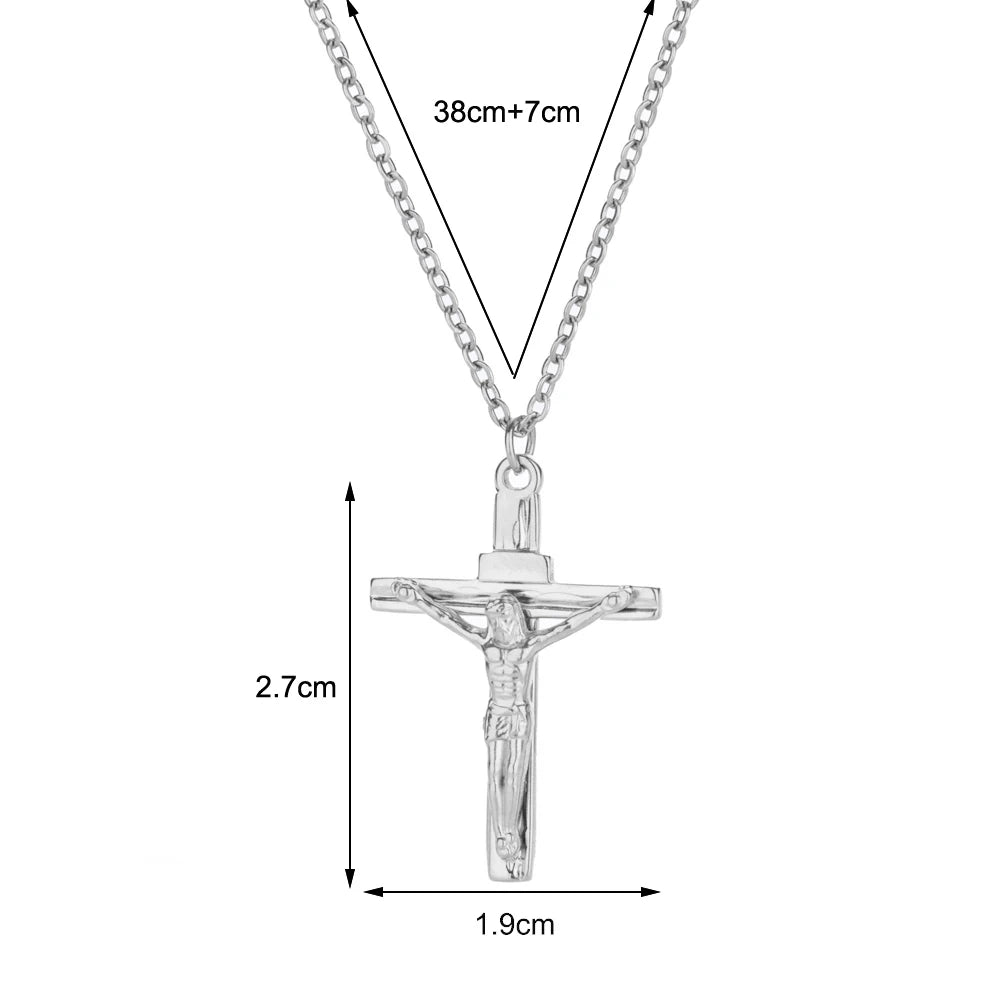 Gold Caravaca Cross Necklace – Stainless Steel Crucifix Choker for Men & Women - Image 15