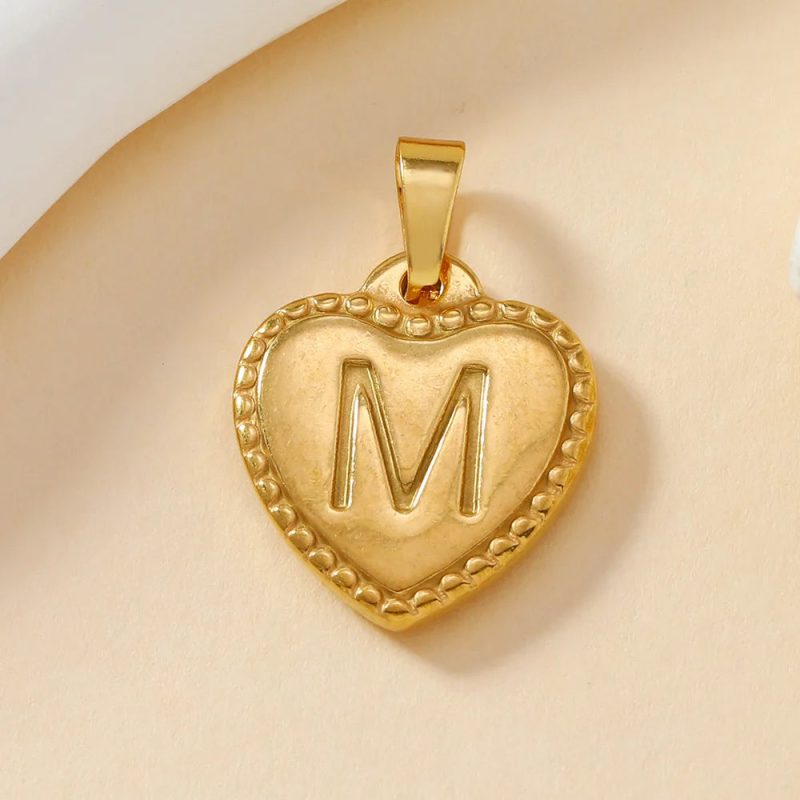 316L Stainless Steel Initial Necklace – Letter Heart Pendant Chain for Women - Image 19