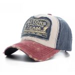 2025 Washed Cotton Distressed Baseball Cap – Unisex Snapback Dad Hat for Street & Motor Style