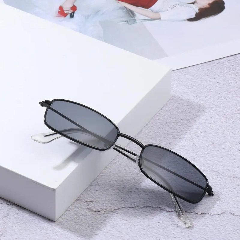 Fashion Retro Metal Frame Sunglasses – Colorful Small Rectangle UV400 Eyewear for Men & Women - Image 6