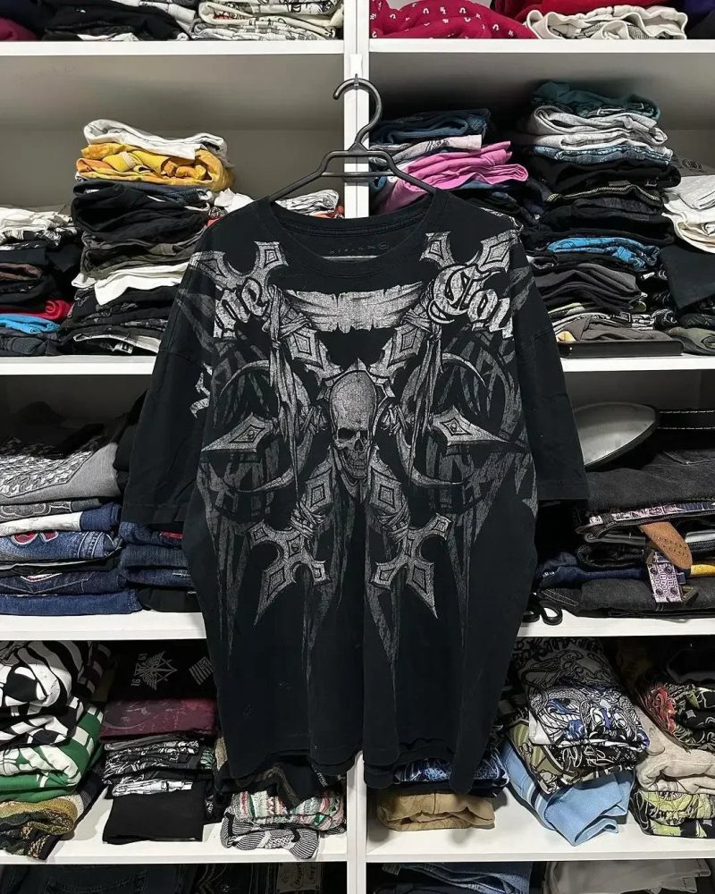 2000s Affliction-Style Graphic T-Shirt – Retro Punk Hip Hop Oversized Tee for Men - Image 18