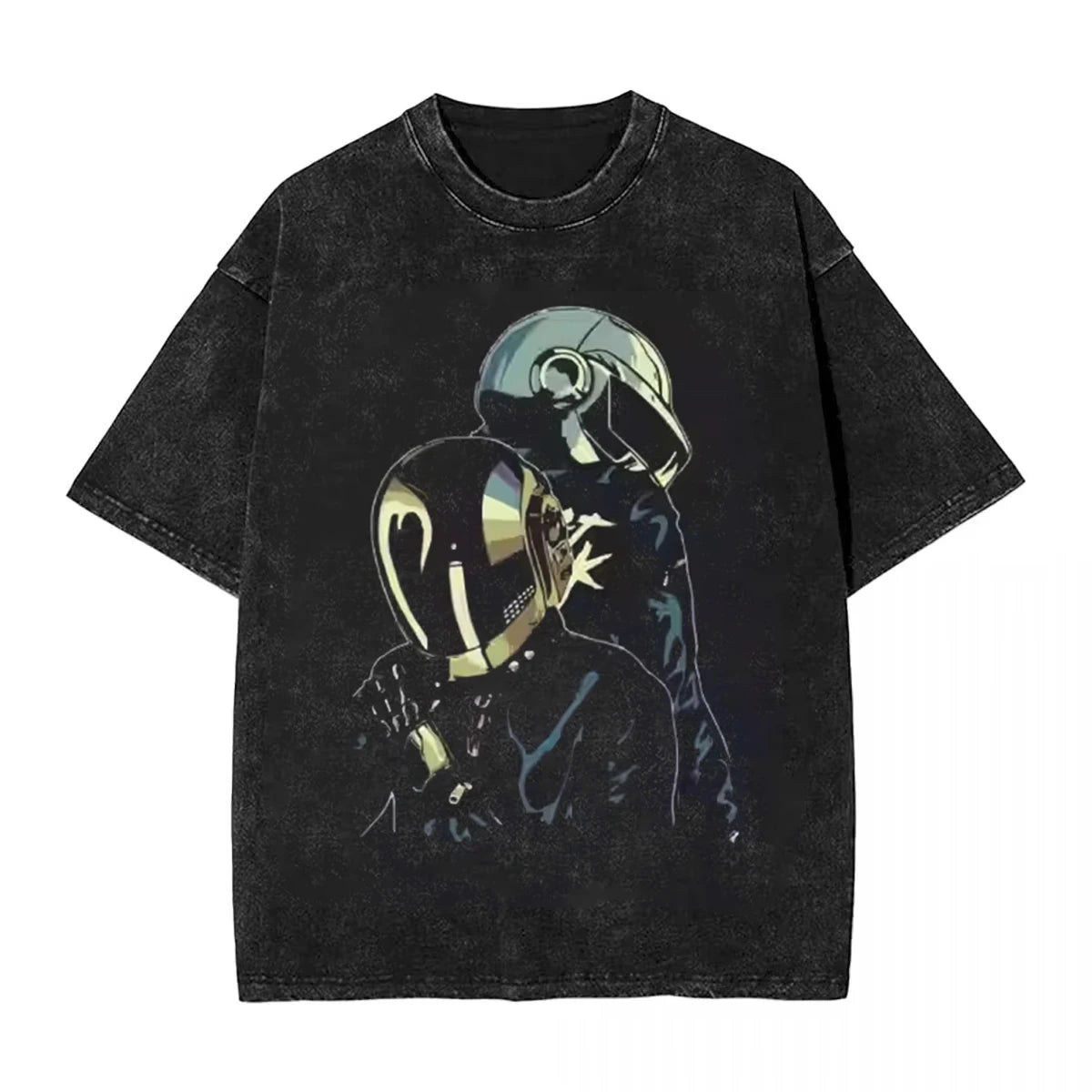 Daft Punk Vintage Washed T-Shirt – Oversized Hip Hop Harajuku Streetwear Tee for Men & Women - Image 3