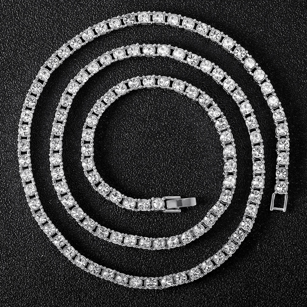 New Classical 4MM Tennis Chain Iced Out Necklace - Image 2