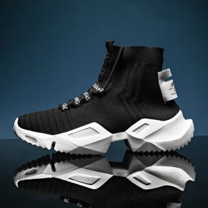 YRZL High-Top Mesh Sneakers for Men – Lightweight Casual Walking Shoes