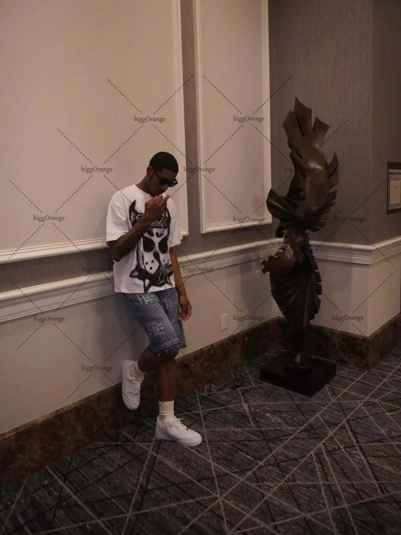 Hip-Hop Harajuku Oversized T-Shirt – Retro Cartoon Graphic Streetwear Tee for Men - Image 5