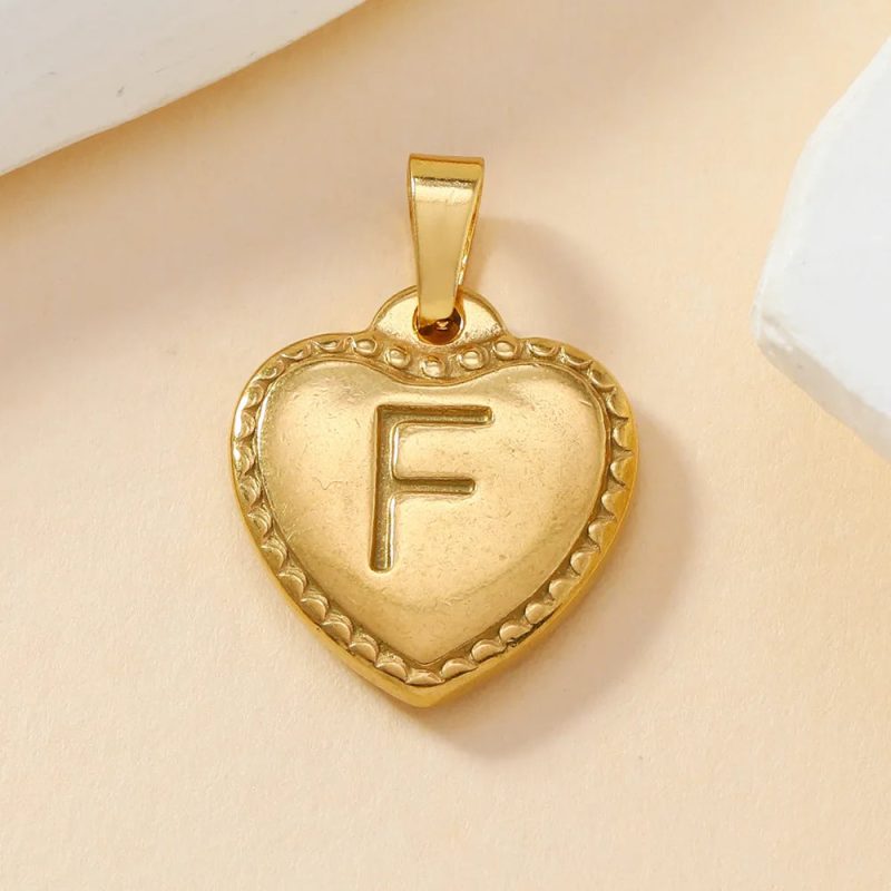 316L Stainless Steel Initial Necklace – Letter Heart Pendant Chain for Women - Image 18