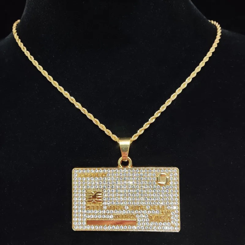 New Menโs Hip Hop Bank Card Pendant Necklace - Image 8
