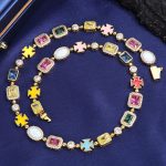 10mm Multicolor Enamel Cross Chain Necklace